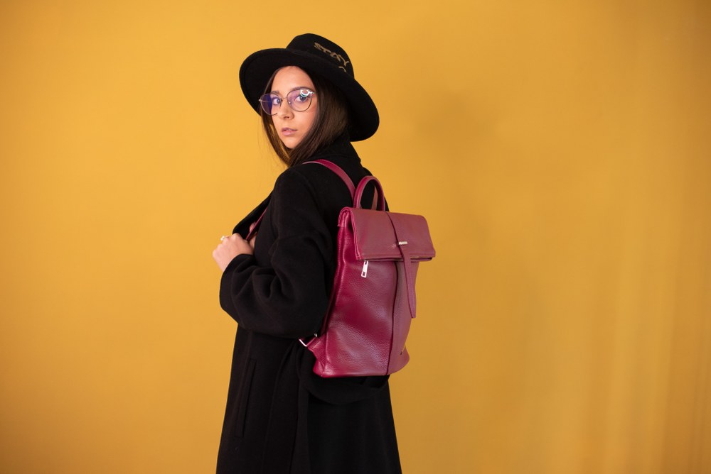 Rucsac dama din piele naturala Antonia Moretti AM0738, Violet, #6, Bagsy