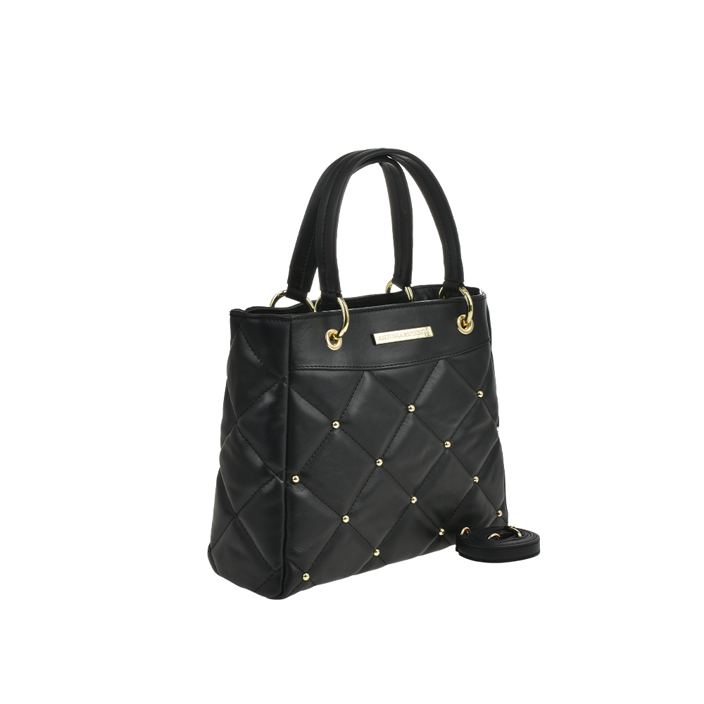 Geanta de mana din piele naturala Antonia Moretti AM1097, Negru, #2, Bagsy