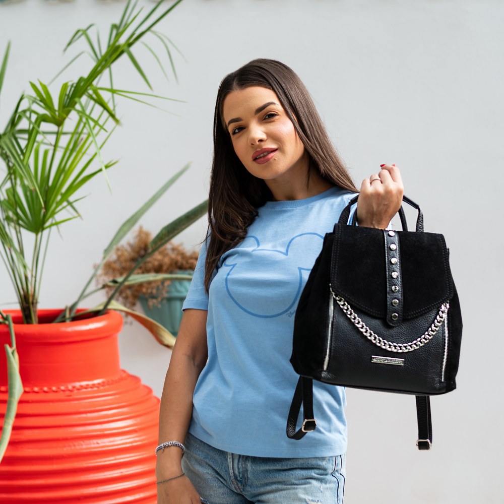 Rucsac dama din piele naturala Antonia Moretti AM1208, Negru, #6, Bagsy