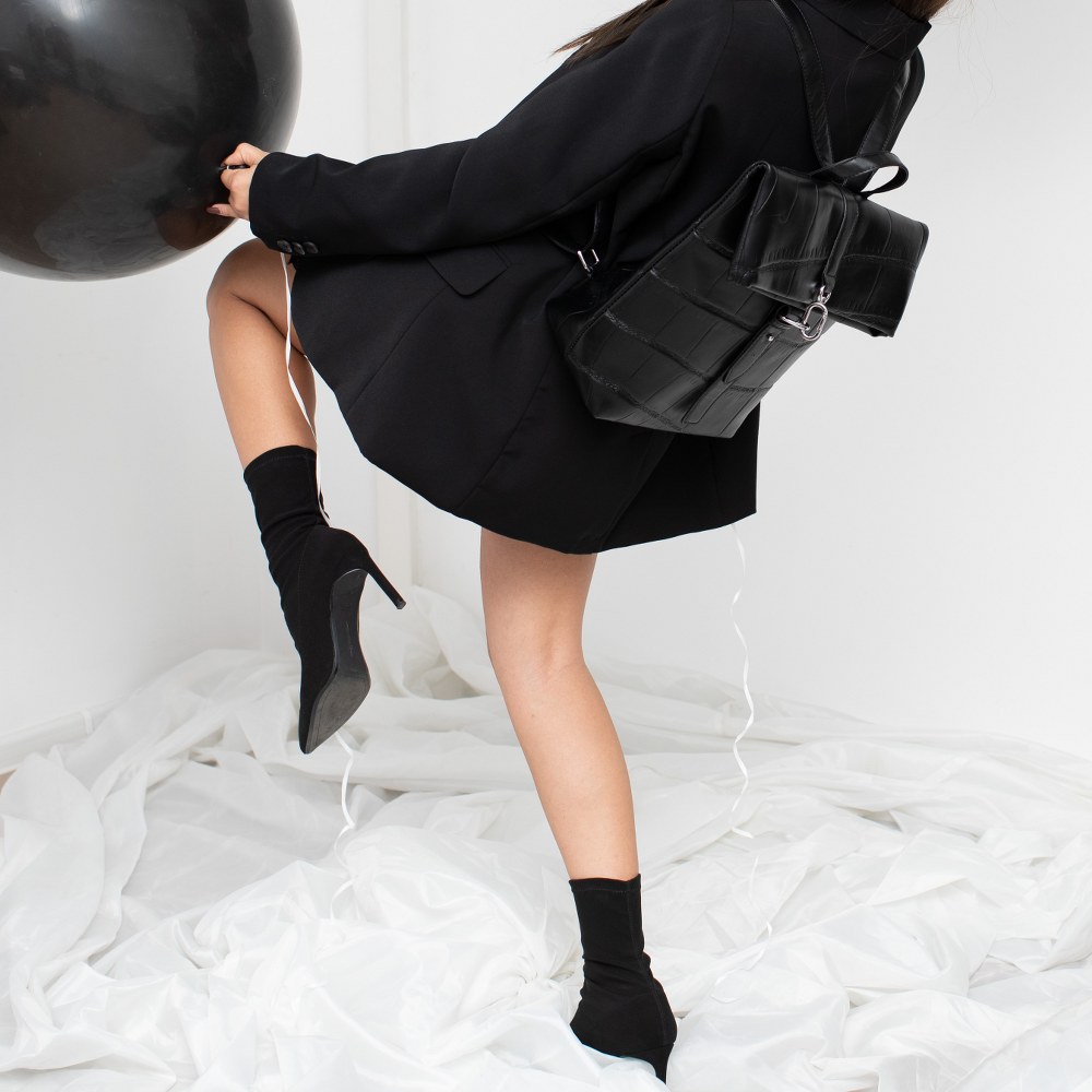 Rucsac dama Francesca Rossi FR5871, Negru, #6, Bagsy