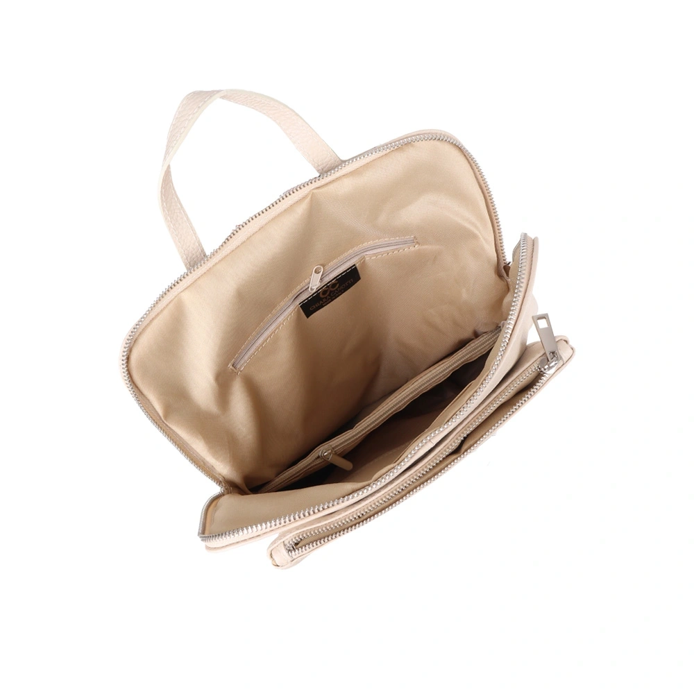 Rucsac din piele naturala Chiara Canotti CC1244, Bej, Nr. 5, Bagsy
