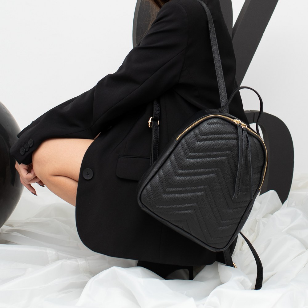 Rucsac dama din piele naturala Antonia Moretti AM1261, Negru, #6, Bagsy