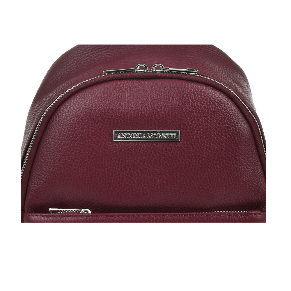 Rucsac dama din piele naturala Antonia Moretti AM1258, Visiniui, #5, Bagsy