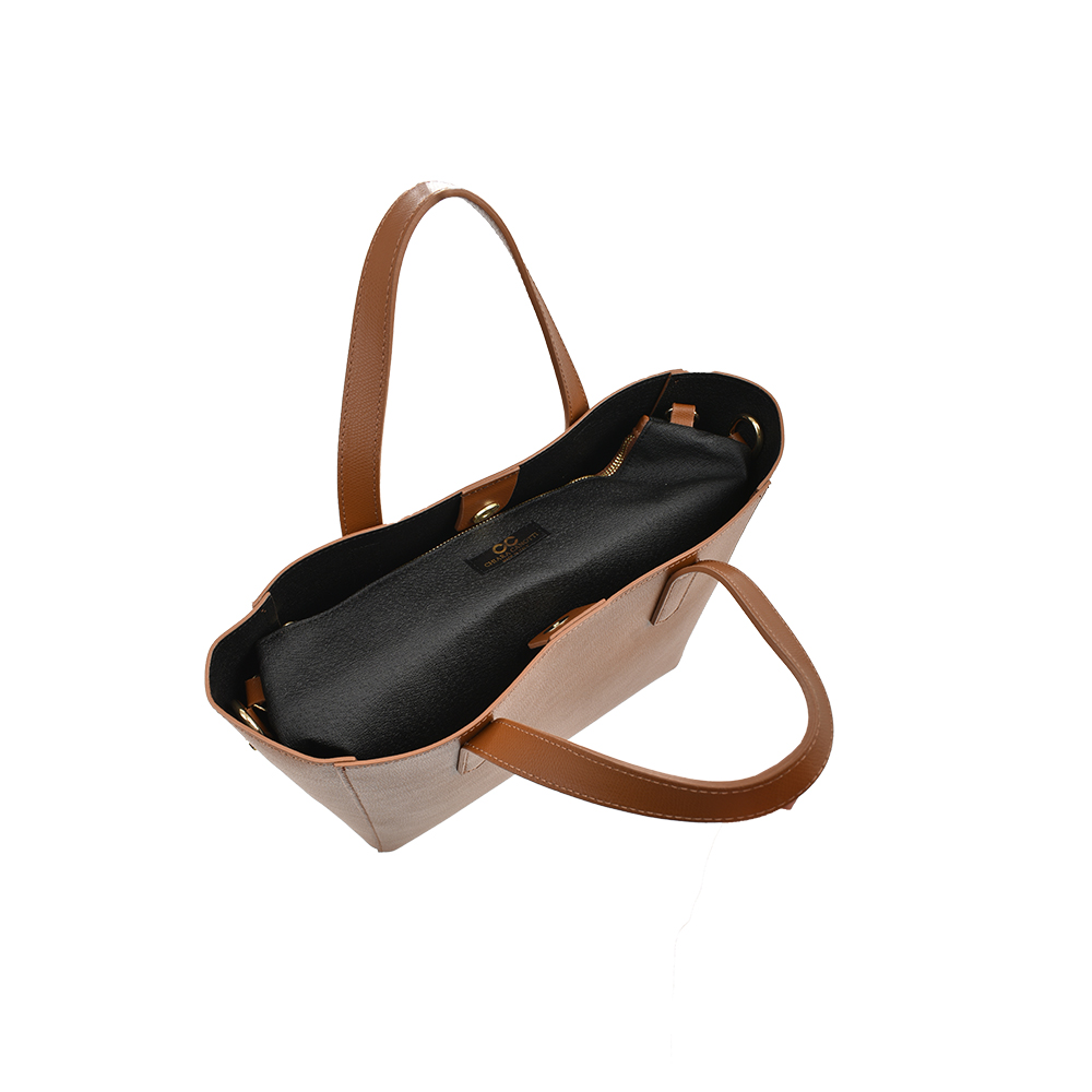 Geanta de mana din piele naturala Chiara Canotti CC1319, Cognac, #4, Bagsy