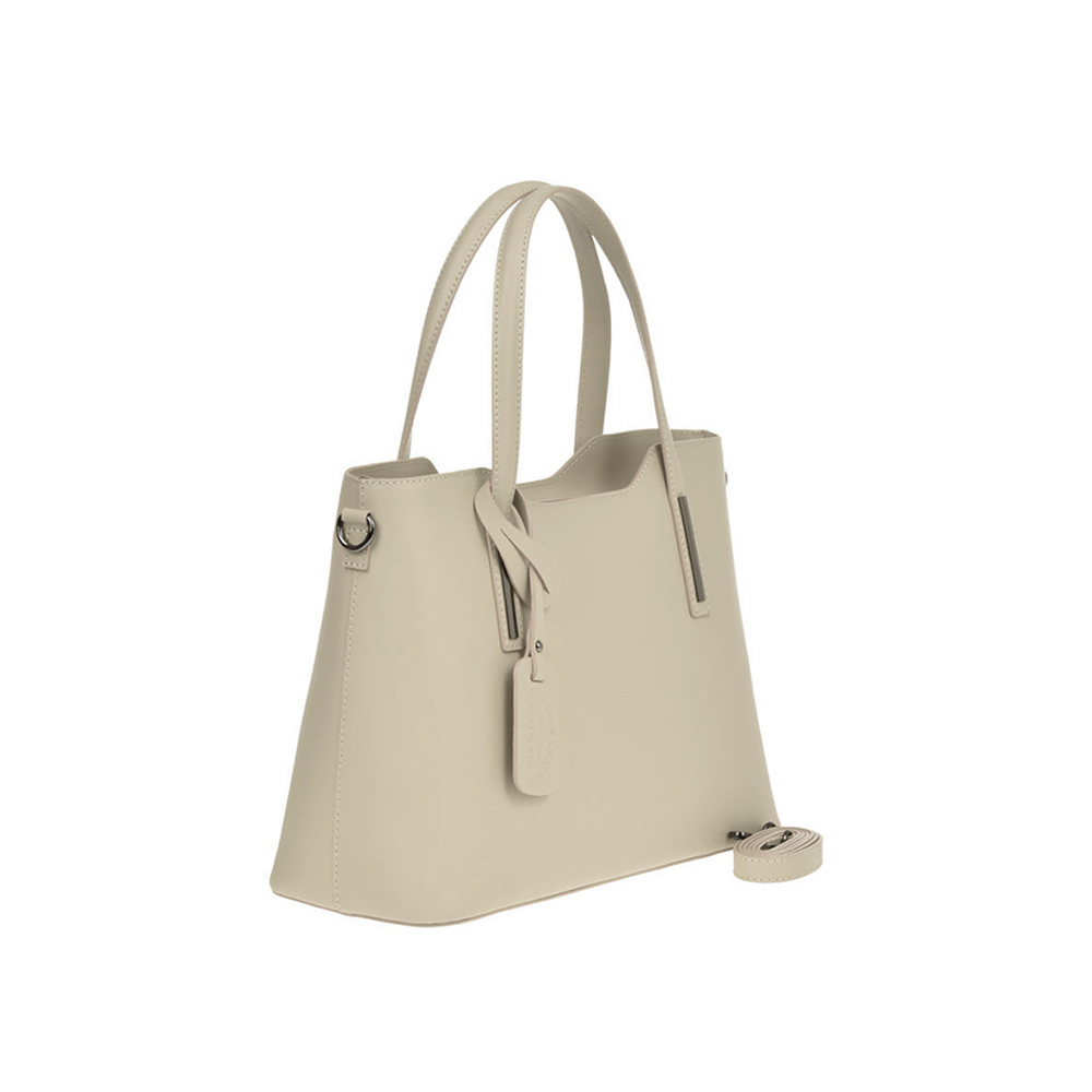 Geanta tote din piele naturala Chiara Canotti CC1265, Bej, Nr. 2, Bagsy