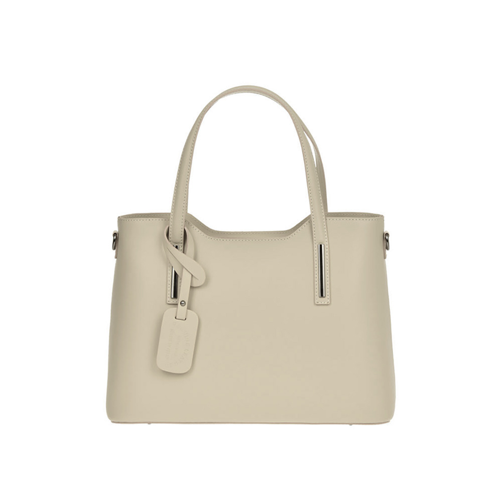 Geanta tote din piele naturala Chiara Canotti CC1265, Bej, Nr. 1, Bagsy
