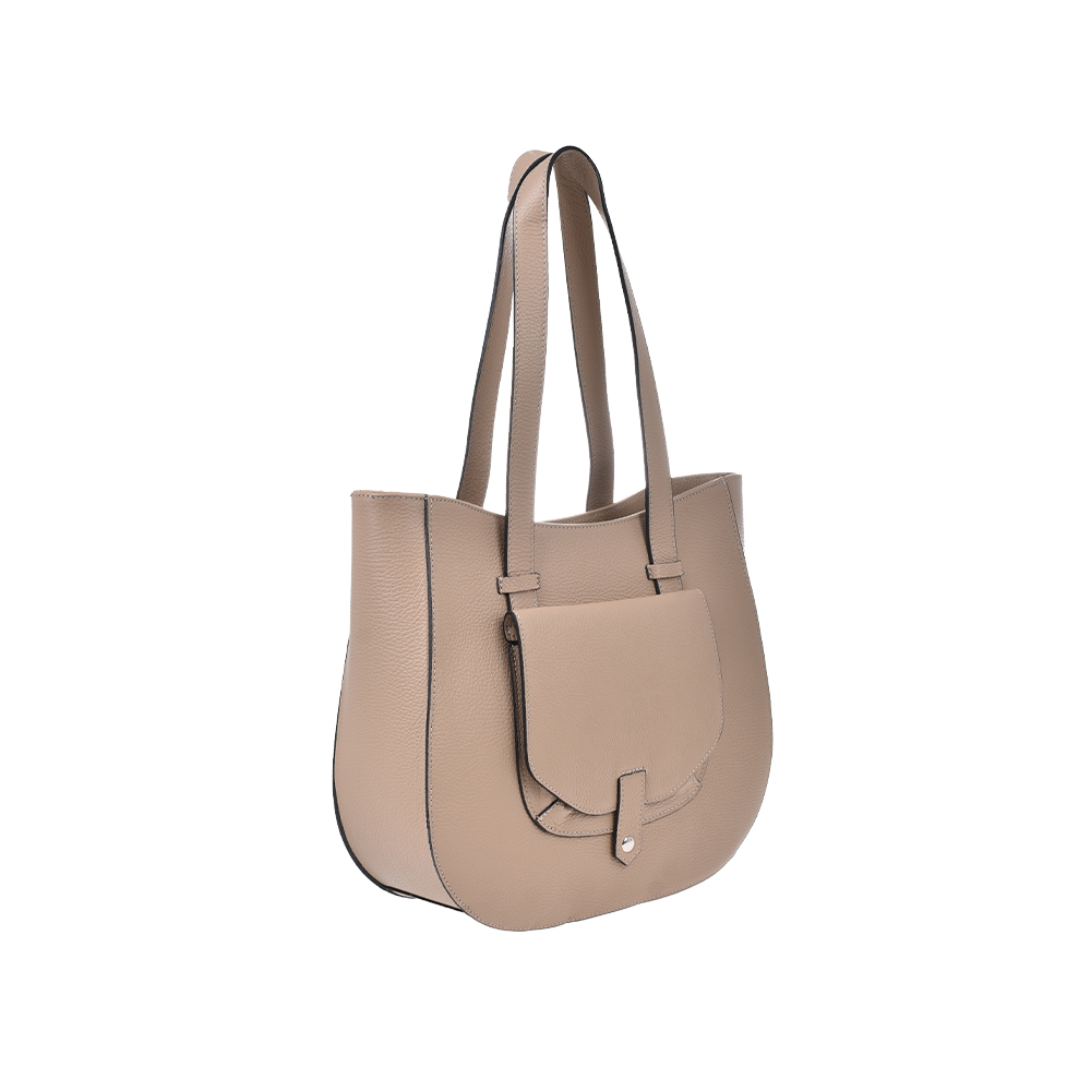 Geanta de umar din piele naturala Chiara Canotti CC1336, Grej, #2, Bagsy