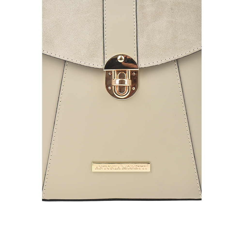 Rucsac dama din piele naturala Antonia Moretti AM1216, Bej, #5, Bagsy