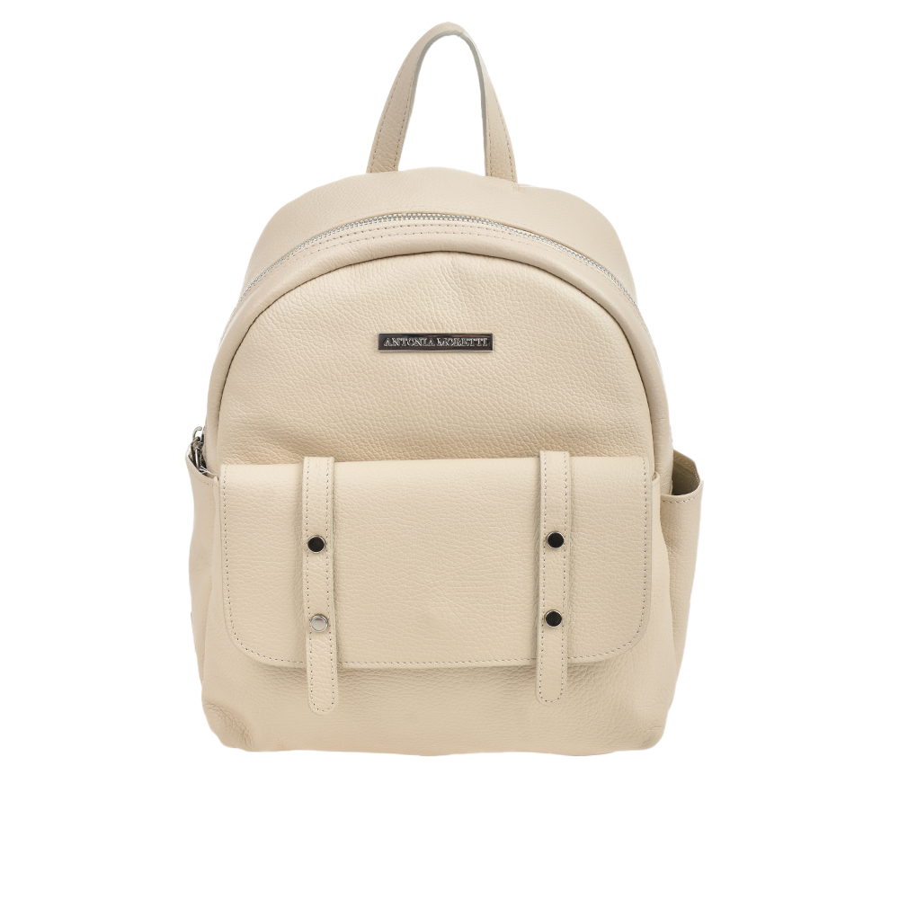 Rucsac dama din piele naturala Antonia Moretti AM1259, Bej, #1, Bagsy