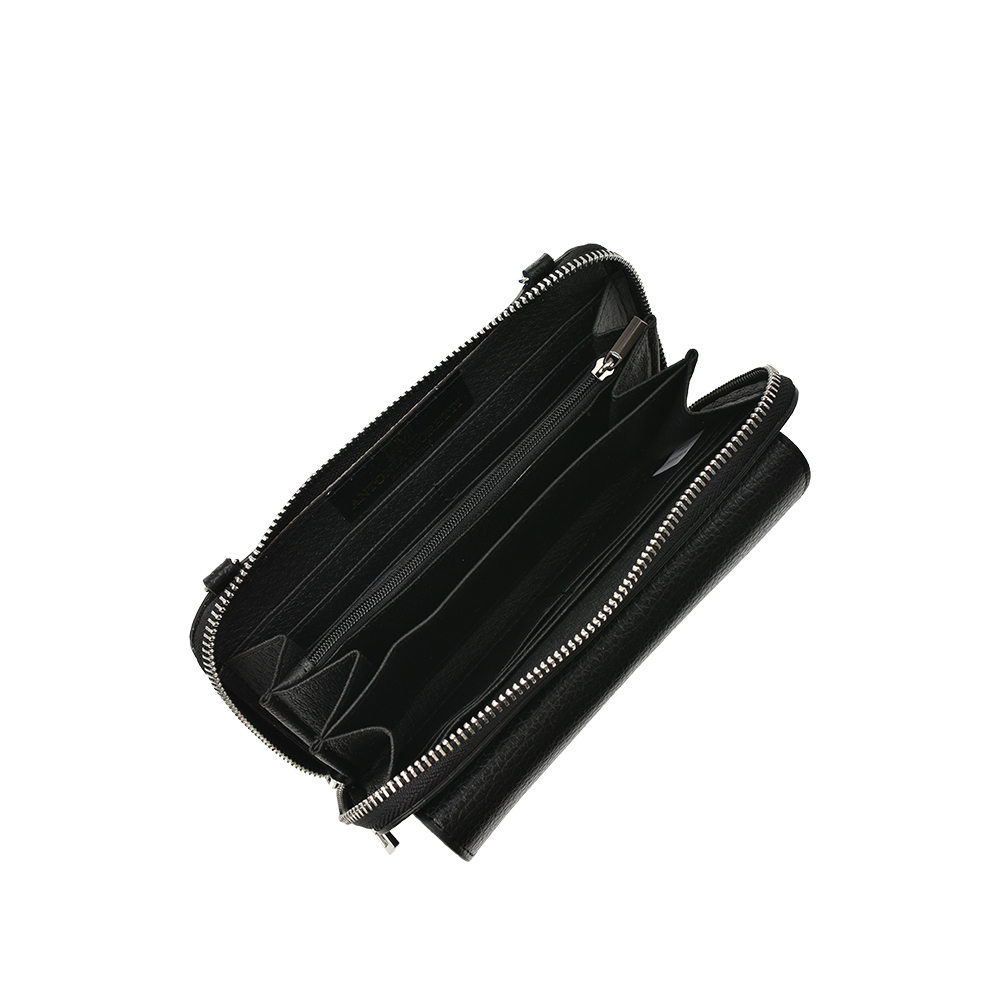 Geanta de umar din piele naturala Antonia Moretti AM1338, Negru, #4, Bagsy