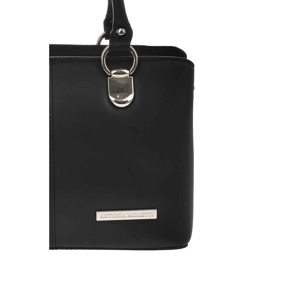 Geanta de mana din piele naturala Antonia Moretti AM1348, Negru, #5, Bagsy
