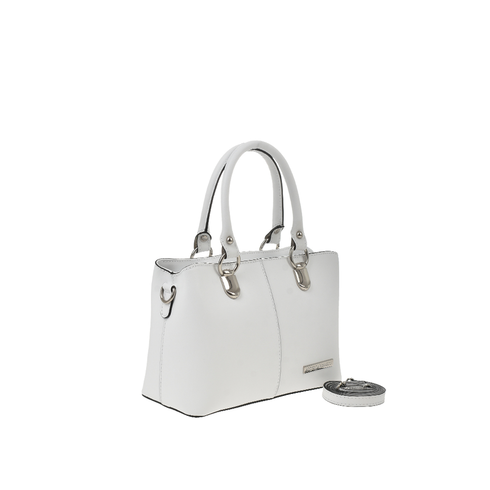 Geanta de mana din piele naturala Antonia Moretti AM1348, Alb, #2, Bagsy