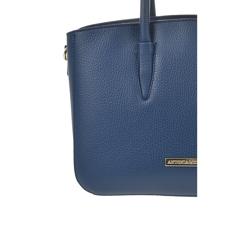 Geanta de mana din piele naturala Antonia Moretti AM1358, Albastru, #5, Bagsy
