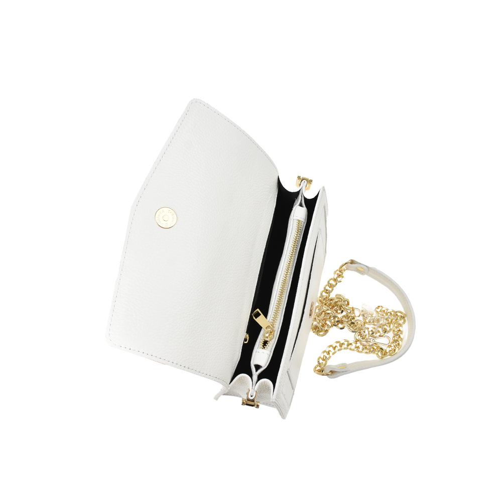 Geanta de umar din piele naturala Antonia Moretti AM1363, Alb, #4, Bagsy