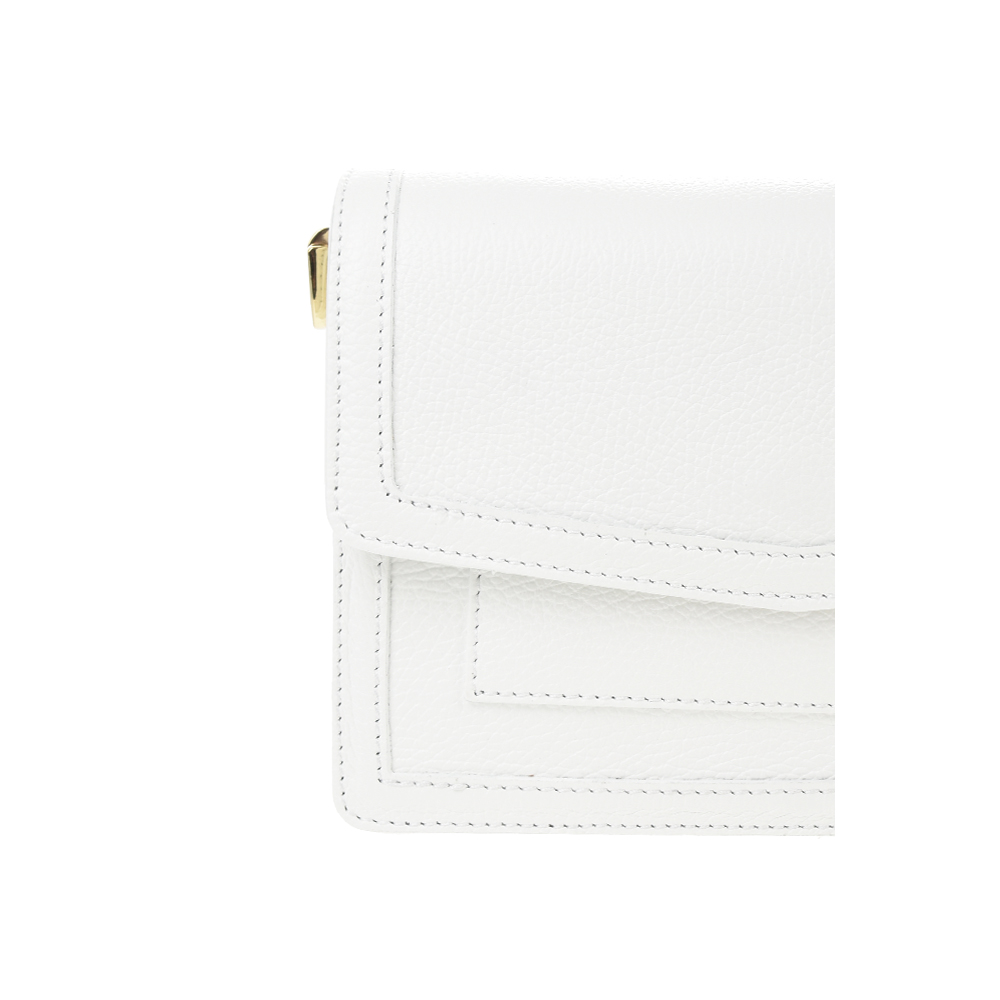 Geanta de umar din piele naturala Antonia Moretti AM1363, Alb, #5, Bagsy