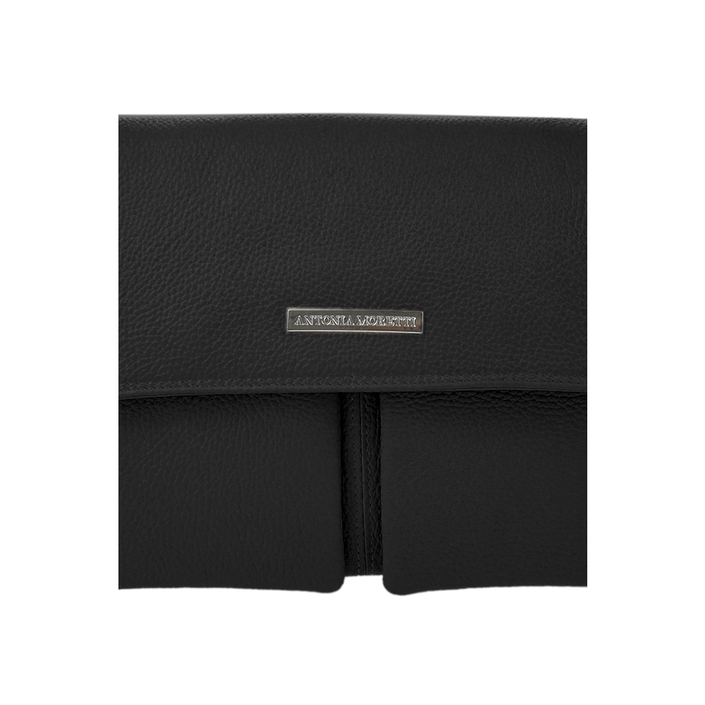Geanta de umar din piele naturala Antonia Moretti AM1366, Negru, #5, Bagsy