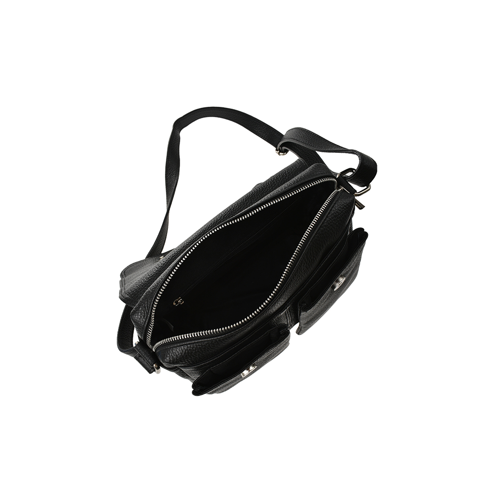 Geanta de umar din piele naturala Antonia Moretti AM1366, Negru, #4, Bagsy