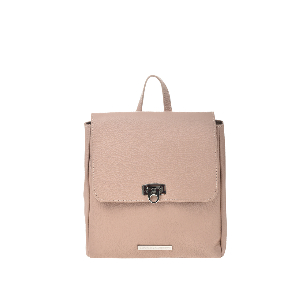 Rucsac dama din piele natuarala Antonia Moretti AM1372, Roz prafuit, #1, Bagsy