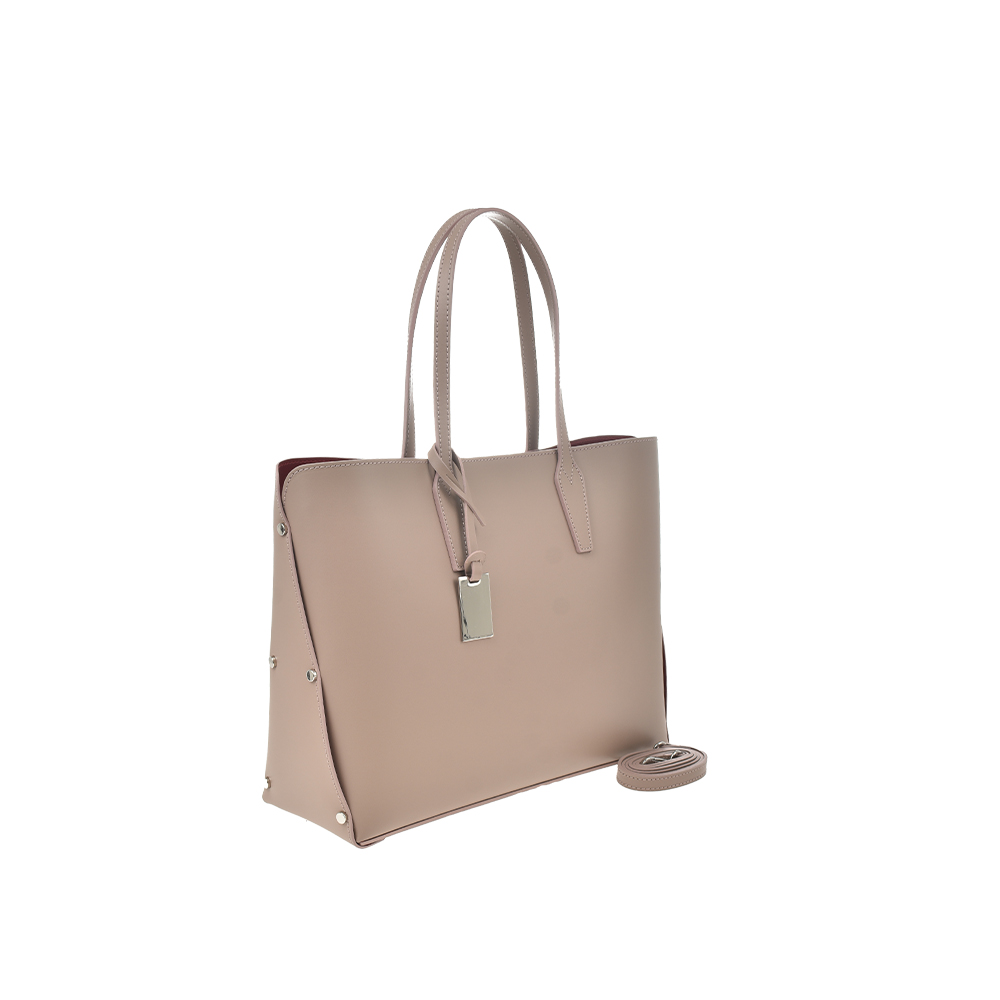 Geanta de mana din piele naturala Chiara Canotti CC1393, Roz prafuit, #3, Bagsy