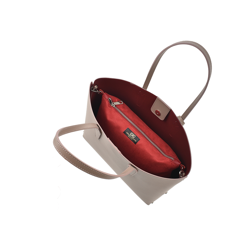 Geanta de mana din piele naturala Chiara Canotti CC1393, Roz prafuit, #5, Bagsy