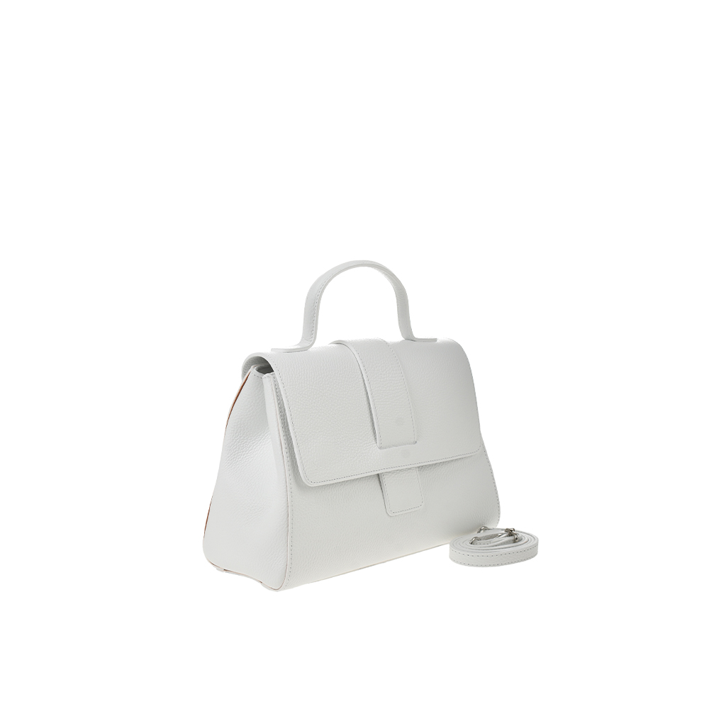 Geanta de mana din piele naturala Chiara Canotti CC1395, Alb, #2, Bagsy
