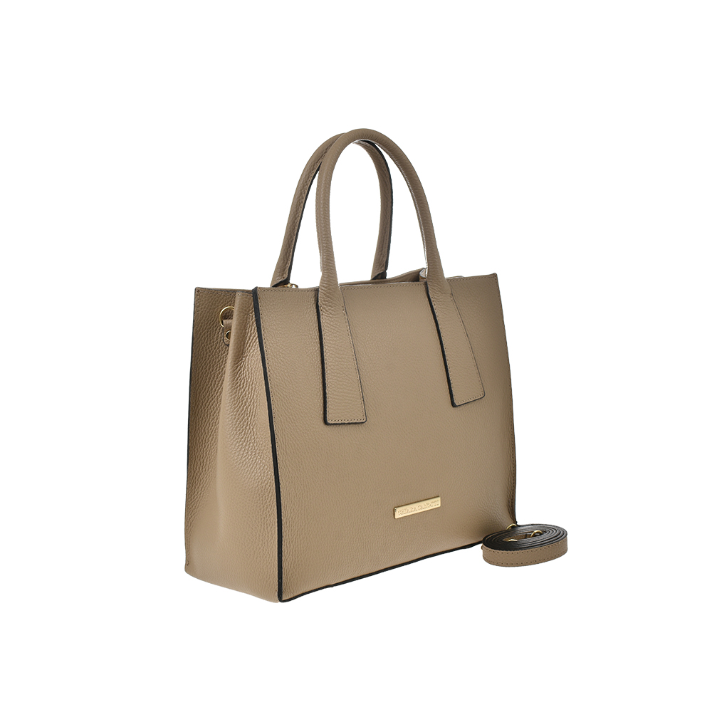 Geanta de mana din piele naturala Chiara Canotti CC1396, Grej, #2, Bagsy