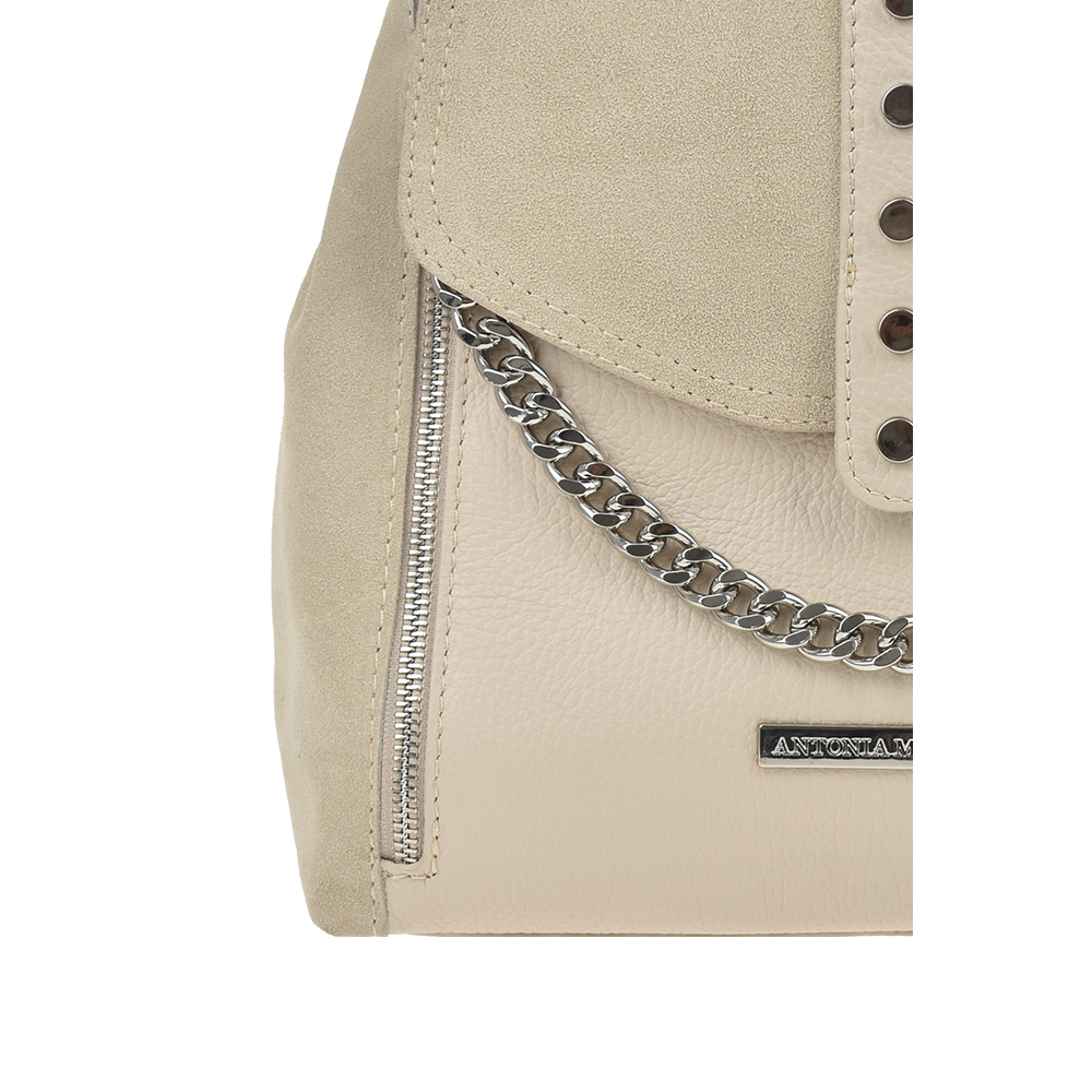 Rucsac dama din piele naturala Antonia Moretti AM1208, Bej, #5, Bagsy