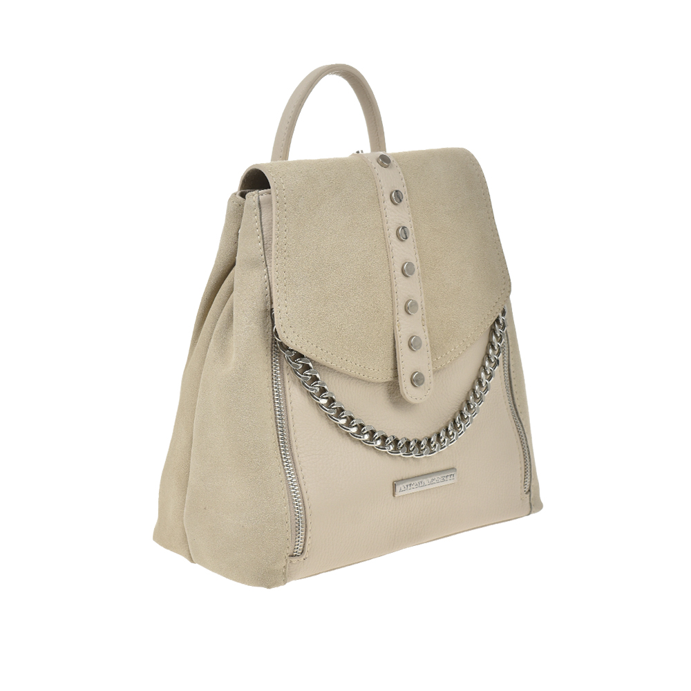 Rucsac dama din piele naturala Antonia Moretti AM1208, Bej, #2, Bagsy