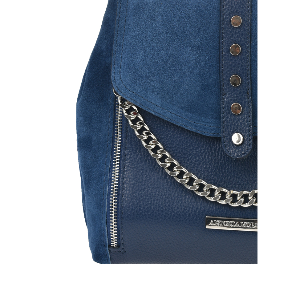 Rucsac dama din piele naturala Antonia Moretti AM1208, Albastru, #5, Bagsy