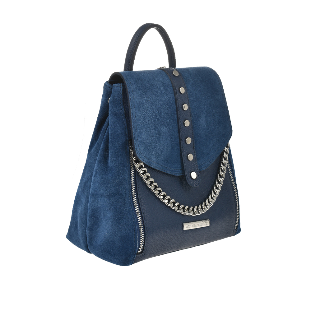 Rucsac dama din piele naturala Antonia Moretti AM1208, Albastru, #2, Bagsy