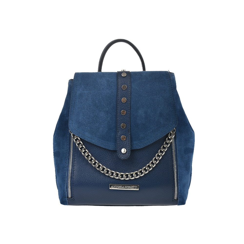 Rucsac dama din piele naturala Antonia Moretti AM1208, Albastru, #1, Bagsy