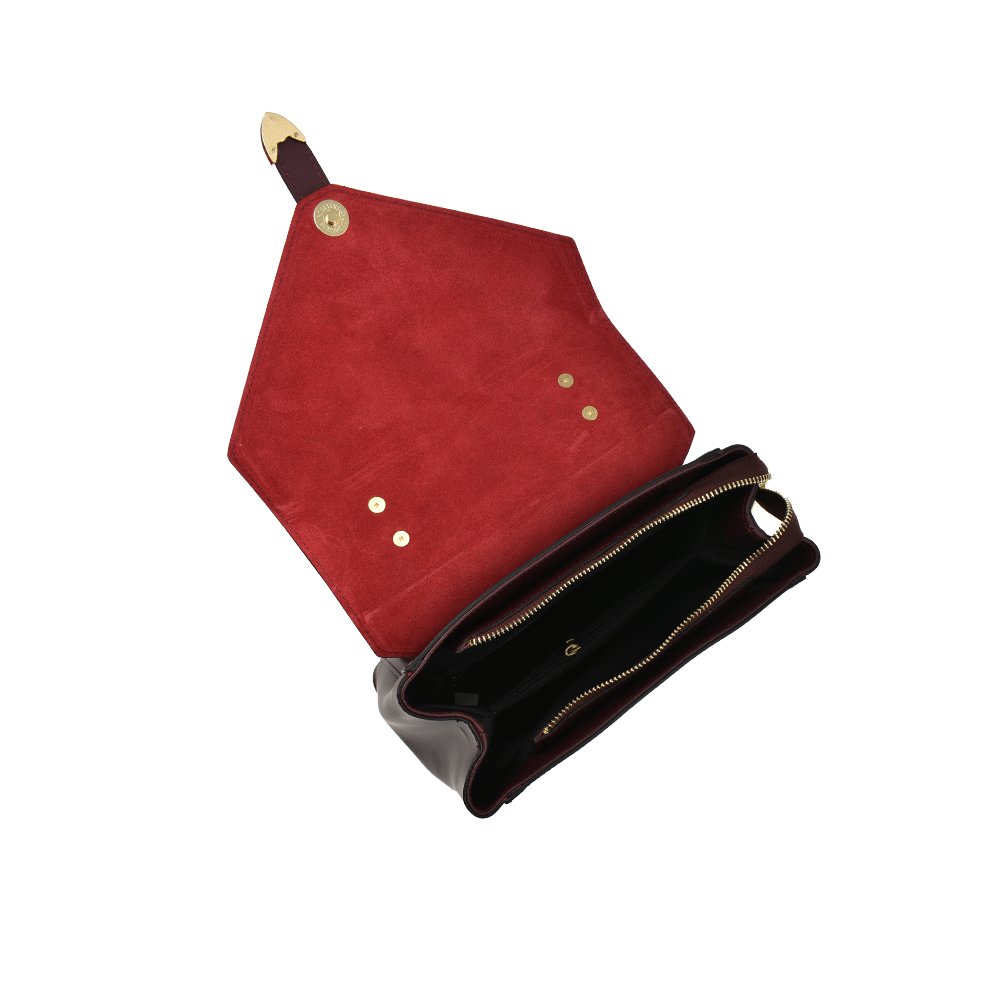 Rucsac dama din piele naturala Antonia Moretti AM1206, Visiniu, #4, Bagsy