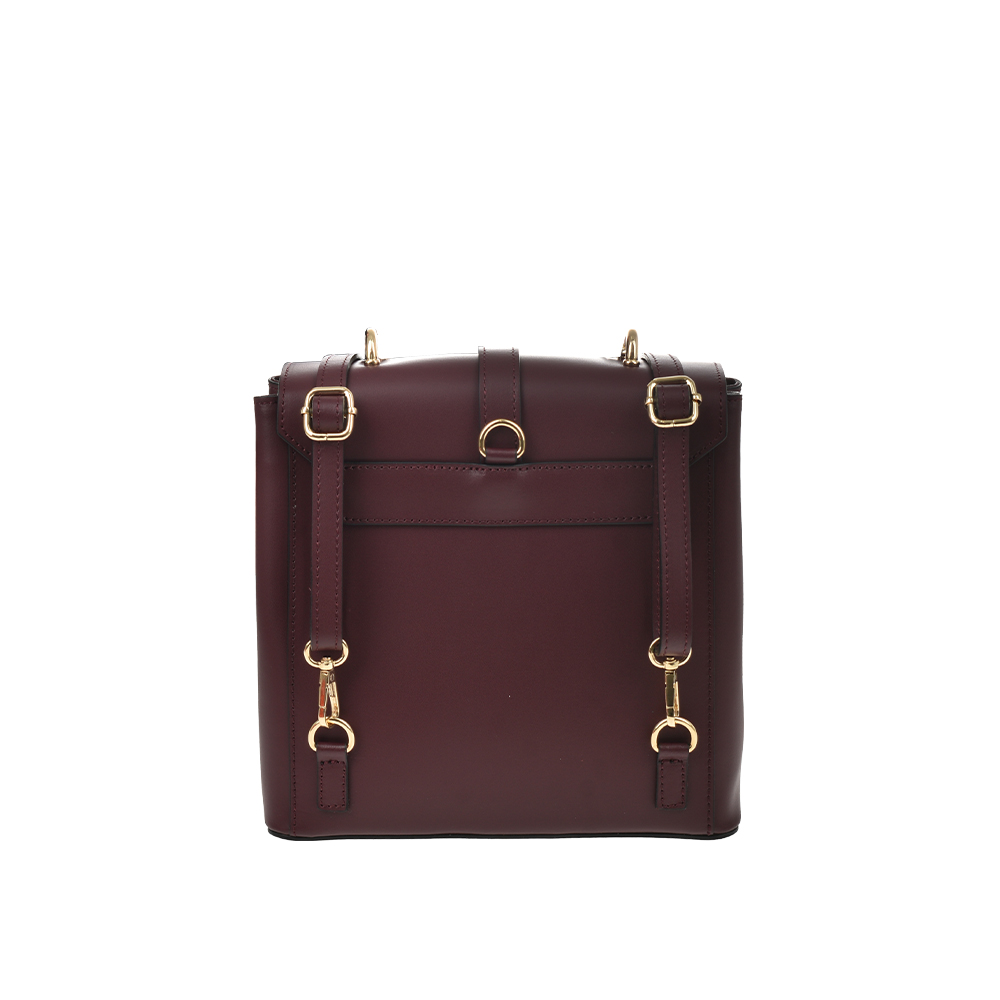 Rucsac dama din piele naturala Antonia Moretti AM1206, Visiniu, #3, Bagsy