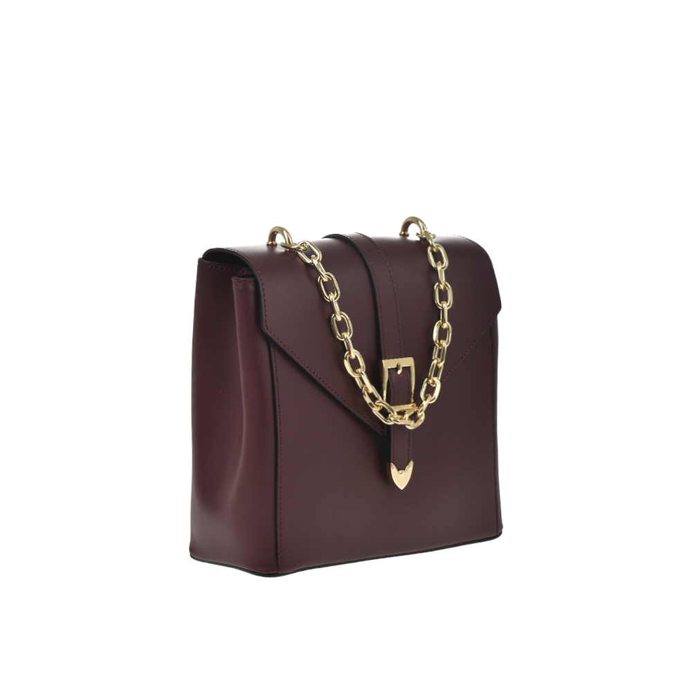 Rucsac dama din piele naturala Antonia Moretti AM1206, Visiniu, #2, Bagsy