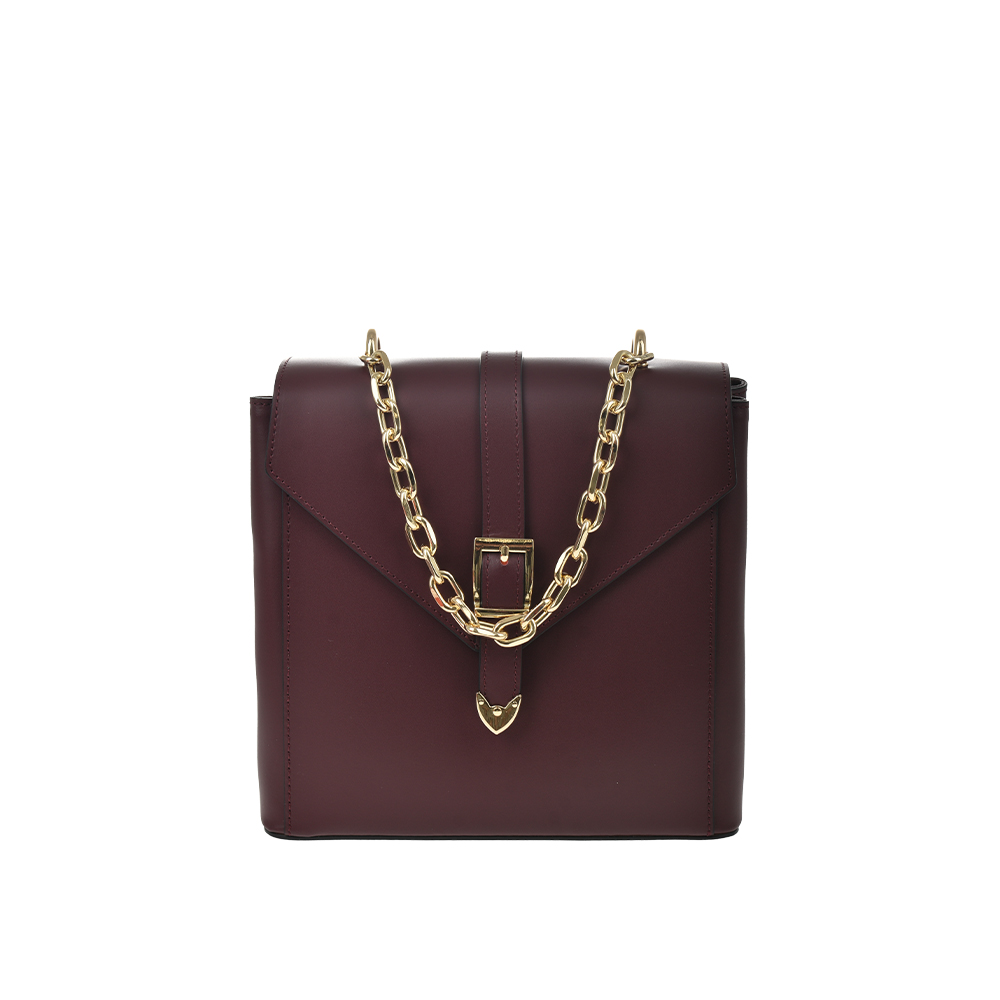 Rucsac dama din piele naturala Antonia Moretti AM1206, Visiniu, #1, Bagsy