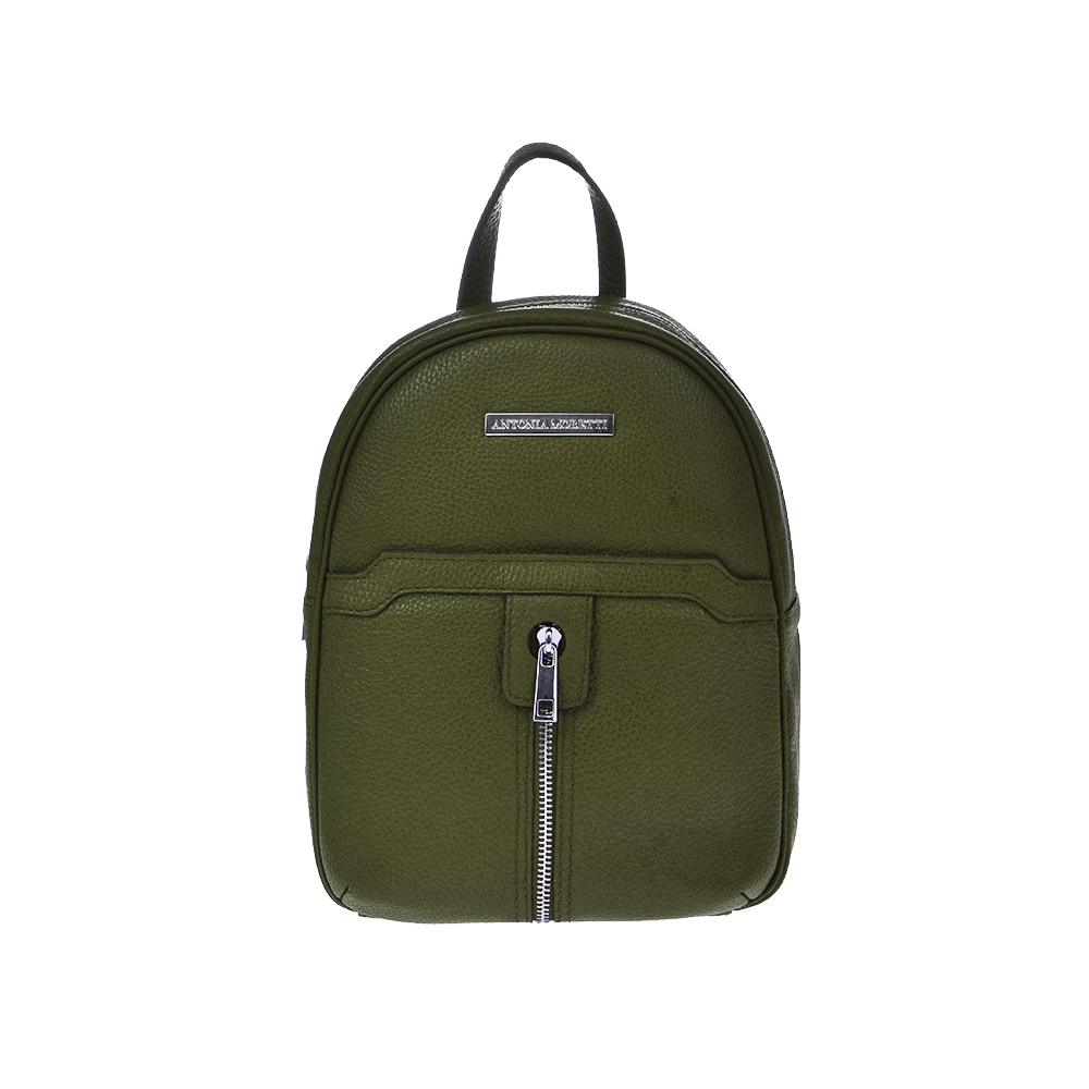 Rucsac dama din piele naturala Antonia Moretti AM1210, Verde, #1, Bagsy