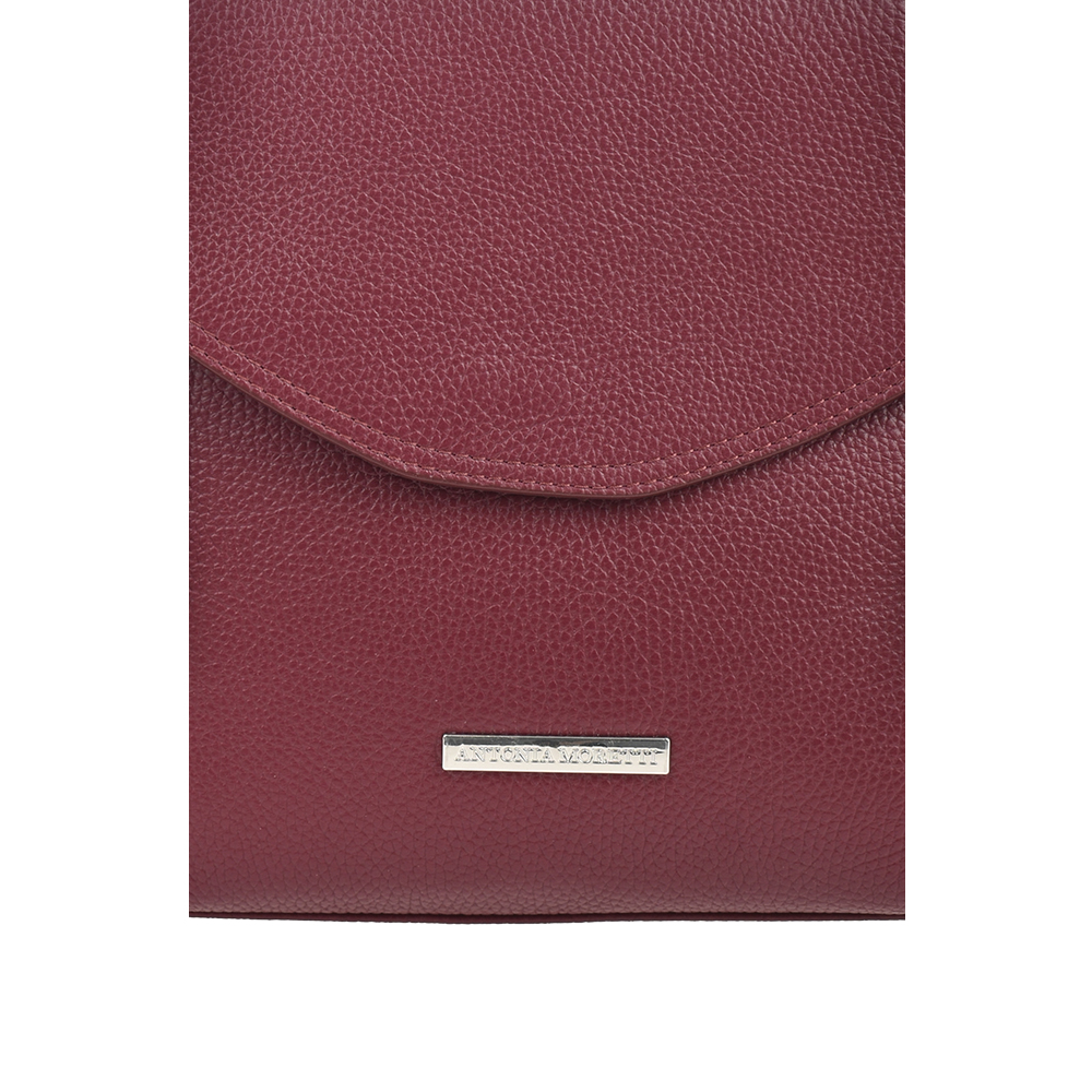 Rucsac dama din piele naturala Antonia Moretti AM1221, Visiniu, Nr. 5, Bagsy