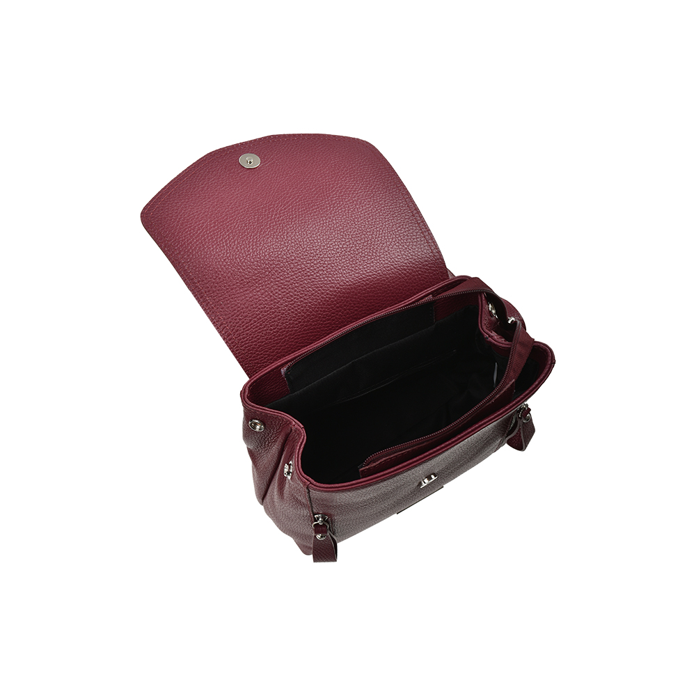 Rucsac dama din piele naturala Antonia Moretti AM1221, Visiniu, Nr. 4, Bagsy