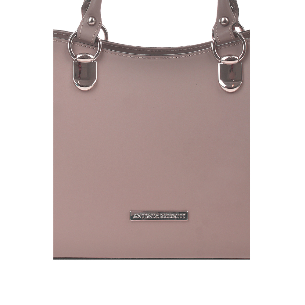 Geanta de mana din piele naturala Antonia Moretti AM1359, Roz prafuit, #5, Bagsy