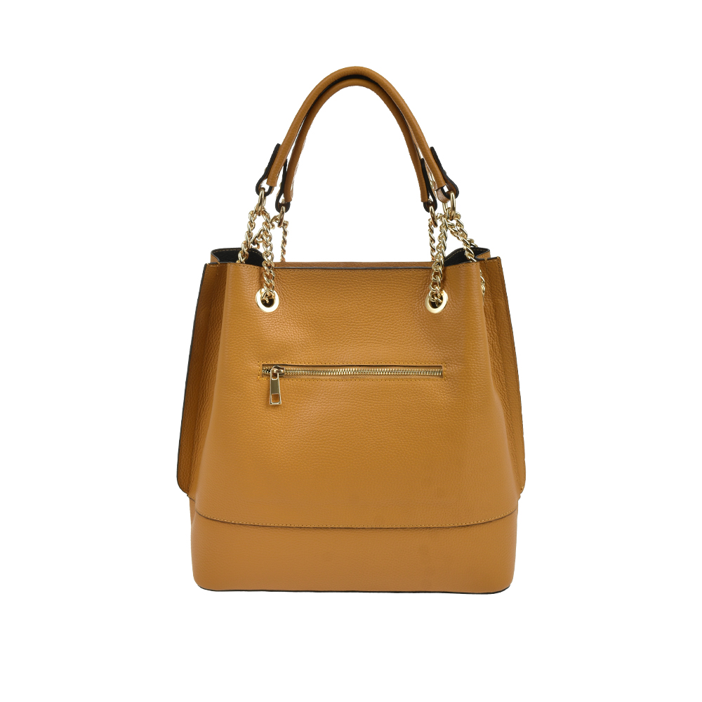 Geanta de mana din piele naturala Antonia Moretti AM1454, Galben, #3, Bagsy