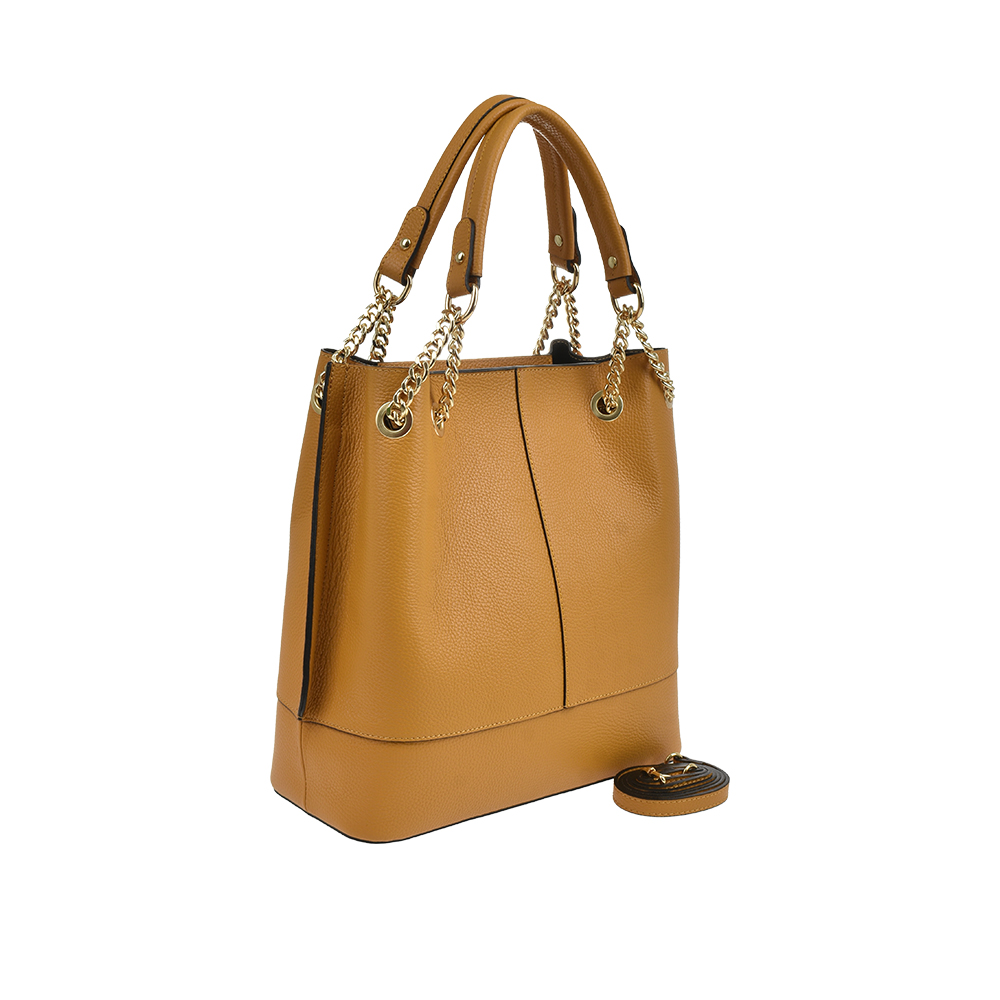 Geanta de mana din piele naturala Antonia Moretti AM1454, Galben, #2, Bagsy