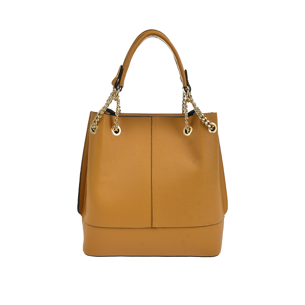 Geanta de mana din piele naturala Antonia Moretti AM1454, Galben, #1, Bagsy