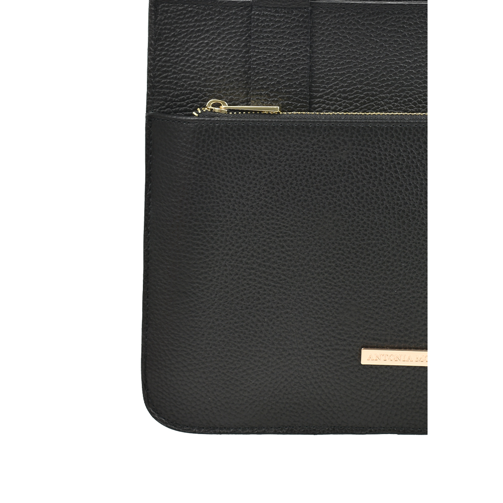 Geanta de mana din piele naturala Antonia Moretti AM1458, Negru, #5, Bagsy