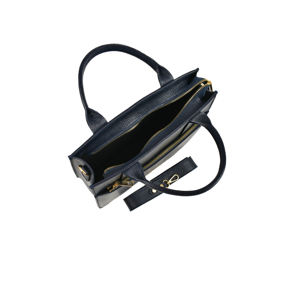 Geanta de mana din piele naturala Antonia Moretti AM1458, Albastru inchis, #4, Bagsy