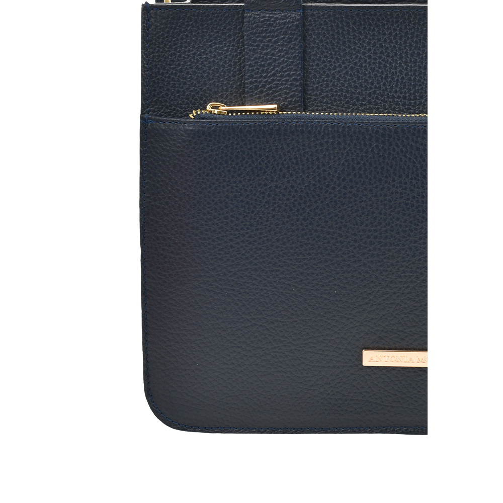 Geanta de mana din piele naturala Antonia Moretti AM1458, Albastru inchis, #5, Bagsy