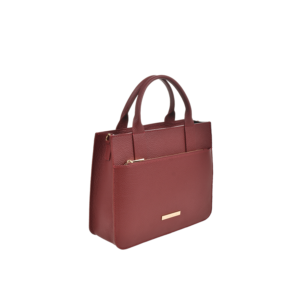 Geanta de mana din piele naturala Antonia Moretti AM1458, Rosu inchis, #2, Bagsy