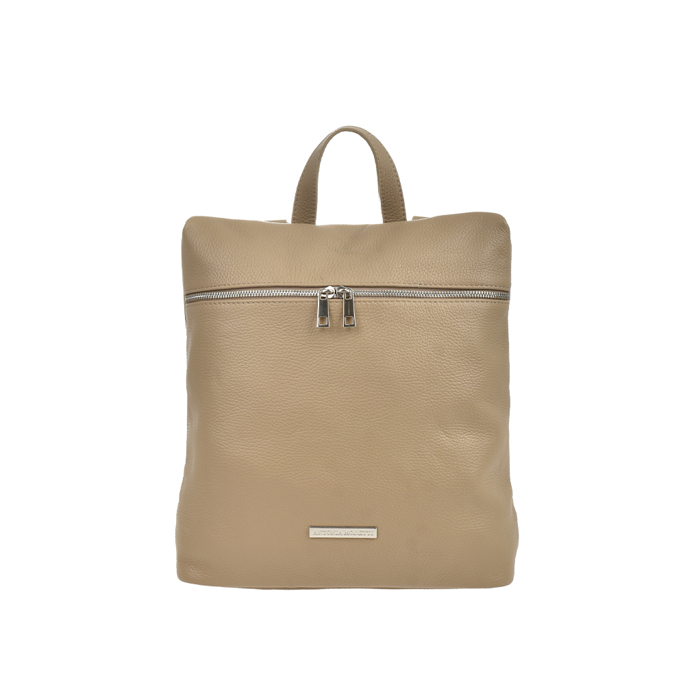 Rucsac dama din piele naturala Antonia Moretti AM1472, Grej, #1, Bagsy