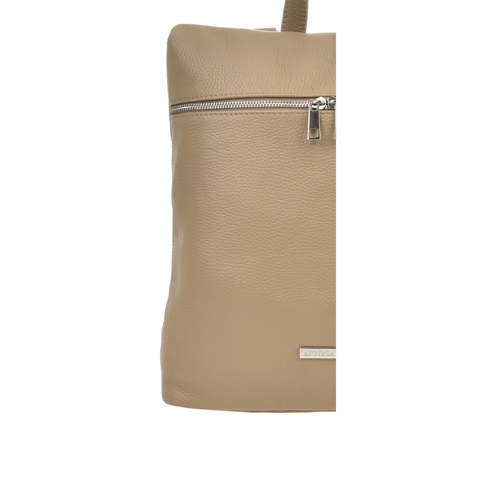 Rucsac dama din piele naturala Antonia Moretti AM1472, Grej, #5, Bagsy