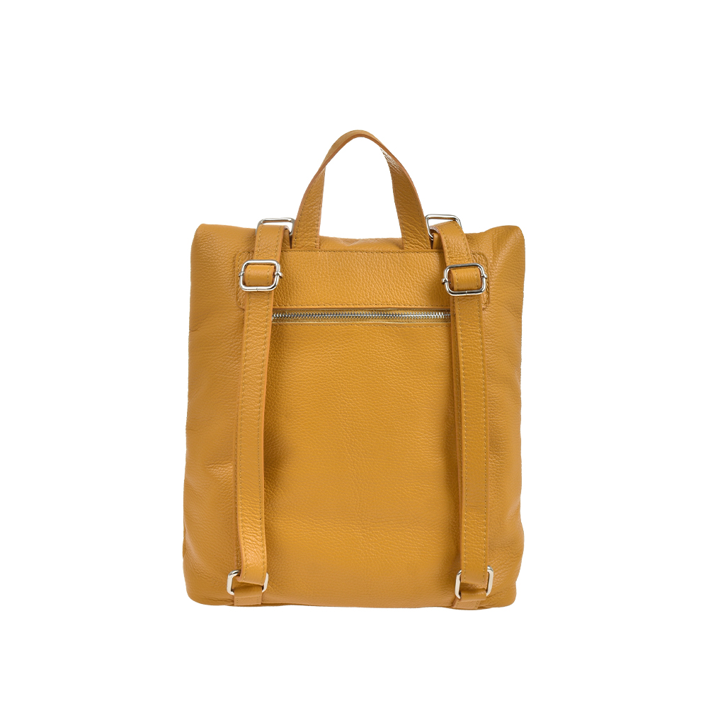 Rucsac dama din piele naturala Antonia Moretti AM1472, Galben, #3, Bagsy