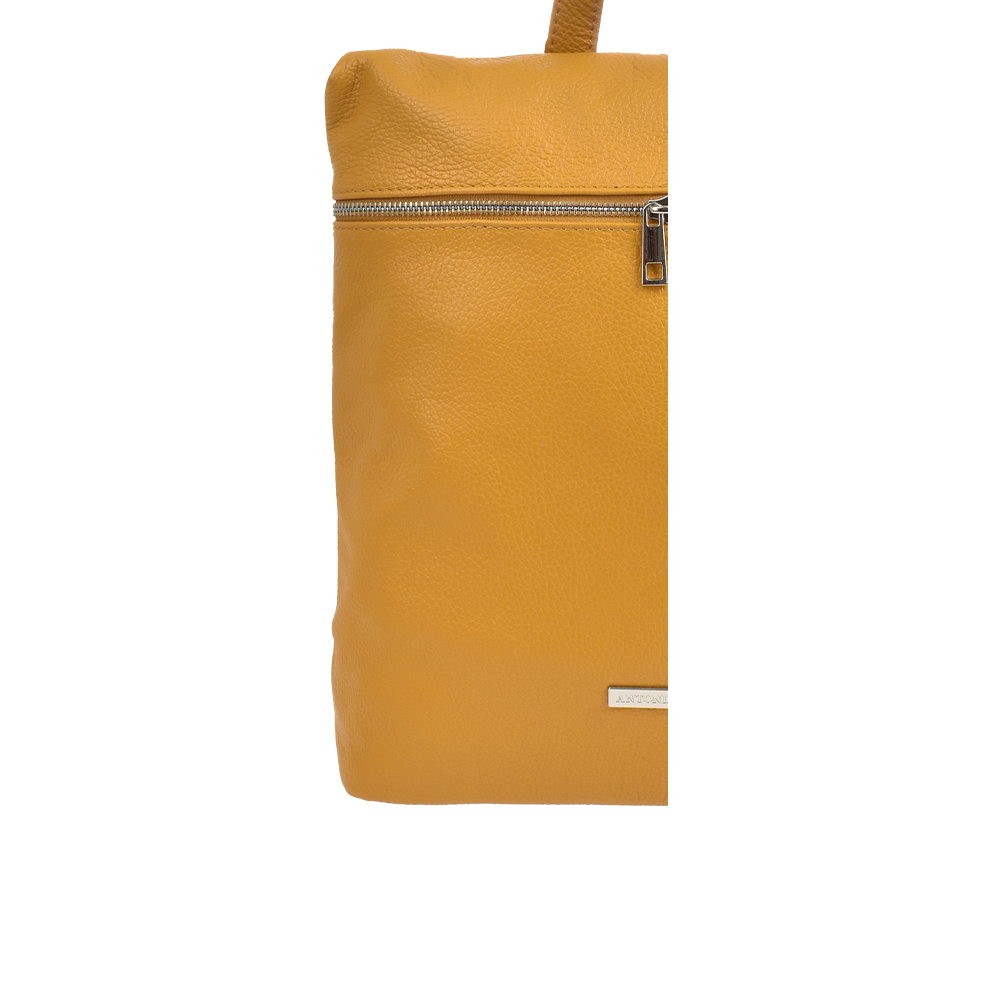 Rucsac dama din piele naturala Antonia Moretti AM1472, Galben, #5, Bagsy